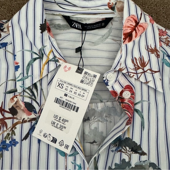 Floral Striped Oversized Shirt - Picture 2 of 2